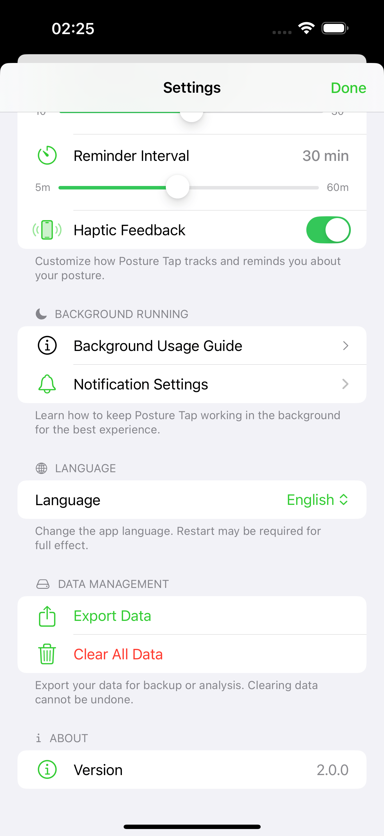 PostureTap Feature 1